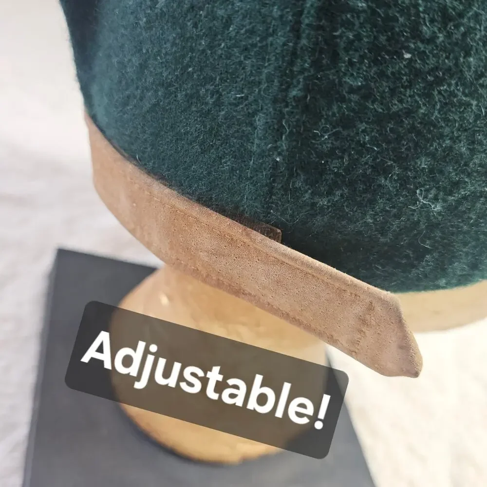 Starbucks Vintage 90s Suede n Wool Blend Rare Find Green n Beige hat. Seattle WA
